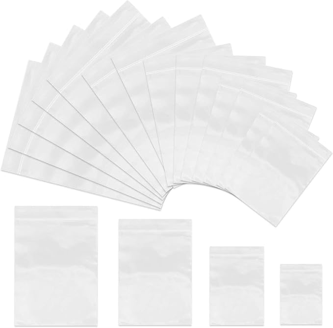 Grip Seal Bags - SOOKIN 400PCS Clear Plastic Bags Sealed Storage ...