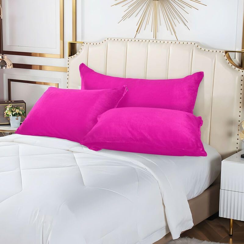 ODAWA Fuchsia Body Pillow Cover Super Soft Zipper Pillowcases Decorative Throw Pillow Covers for Sofa Couch Farmhouse, No Insert