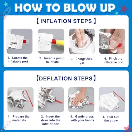 Axiyanx FY103HJQQ-1 2 Pcs Large Rocket Balloons,33Inch Space Themed Party Decorations,4D Aluminum Film Galaxy Balloons,Space Balloons For Kids Toys,Toy Story Balloons thumb #6