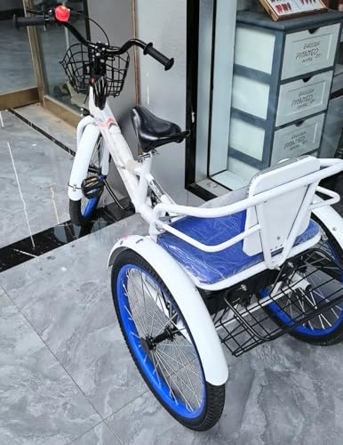 LSQXSS Dreiräder mit Pedalen für Kleinkinder im Alter von 2–10 Jahren, Cruiser-Dreirad, Kettenfahrrad, Tandem-Dreiräder mit Rücksitz, Kinder-Dreiräder mit Einzelbremse, Dreiräder, Speichenräder – Bild 6