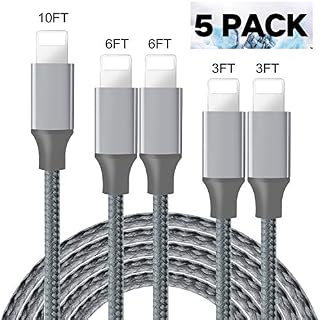 iPhone Charger,Live2Pedal Lightning Cable 3/3/6/6/10FT 5Pack Nylon Braided USB Charging Cable High Speed