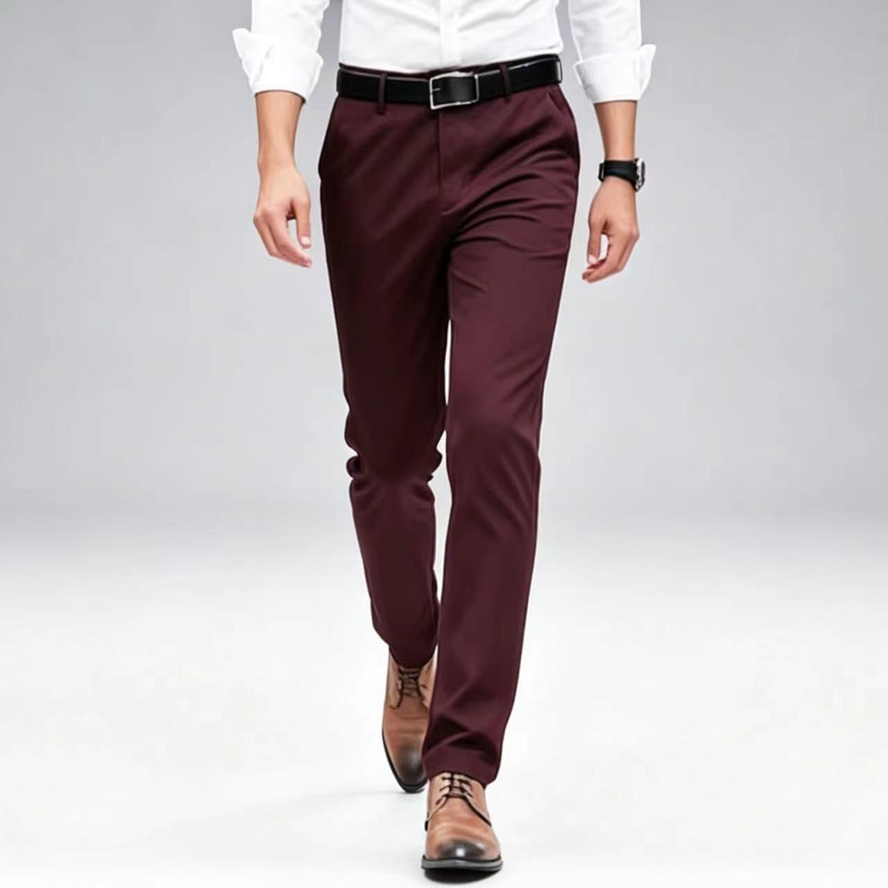 Men's Formal Dress Pants, Regular Fit Suit Trousers for Wedding & Formal Occasions, Classic Solid Color