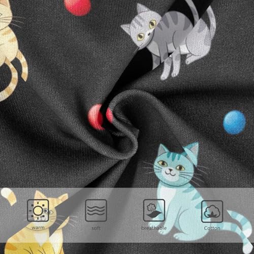 CHIFIGNO Boys Underwear Cute Cat Black Little Boys Briefs Printed Cotton Briefs Underwear3