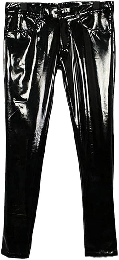 Amazon.com: Pantalones ajustados de piel sintética para hombre, estilo hip  hop, rock, punk, ajustados, para escenario : Ropa, Zapatos y Joyería