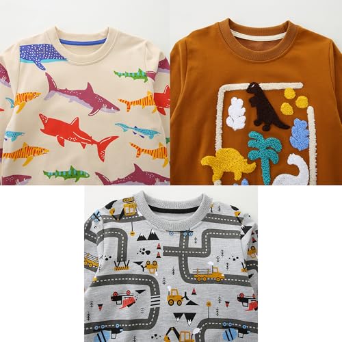 Image of Toddler Boys Crewneck Sweatshirt, Cotton Long-Sleeve Pullover Cartoon Print