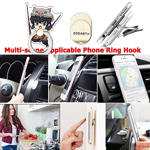 Zostland Zoeast(Tm) 3 Pack Cartoon Bounty Hunter Phone Ring Grip Universal 360° Adjustable Holder Car Desk Hook Stand Stent Mount Kickstand Compatible With Iphone Samsung Ipad Tablet (3Pcs Ghost Slayer) thumb #5