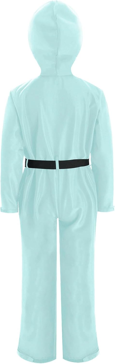 Kids Boys Girls One Piece Ski Suit Waterproof Snowsuit Overalls Snowboard Jumpsuit Coverall Light Green 10 Years