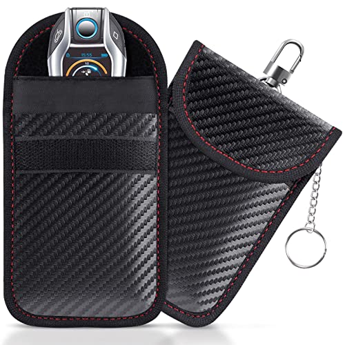 Image of figurine Faraday Bag, Car Key Case for Signal Protection, Secure Faraday Bag for Phone and Car Keys, Large Size with Keychain Design for Daily Commute and Travel Use