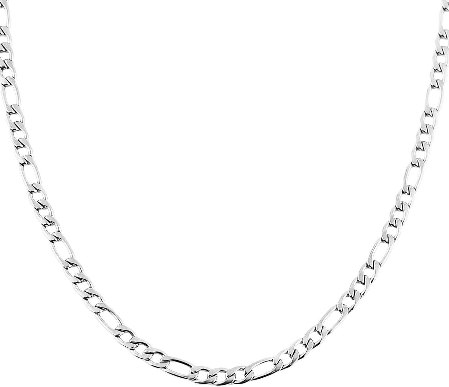 HZMAN Men Women 24k Real Gold Plated Figaro Chain Stainless Steel Necklace, Wide 3mm 5mm 7mm 9mm
