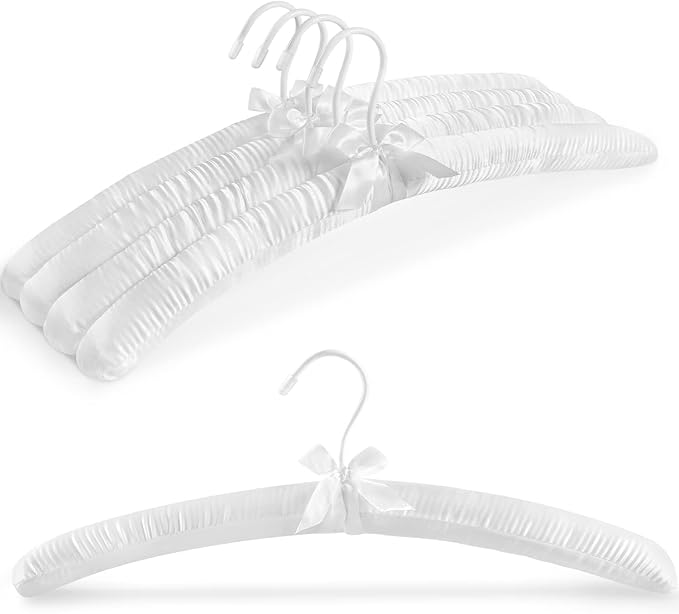 TOPIA HANGER Padded Hangers for Women Clothing,17inch Satin Hangers 5 Pack Thick