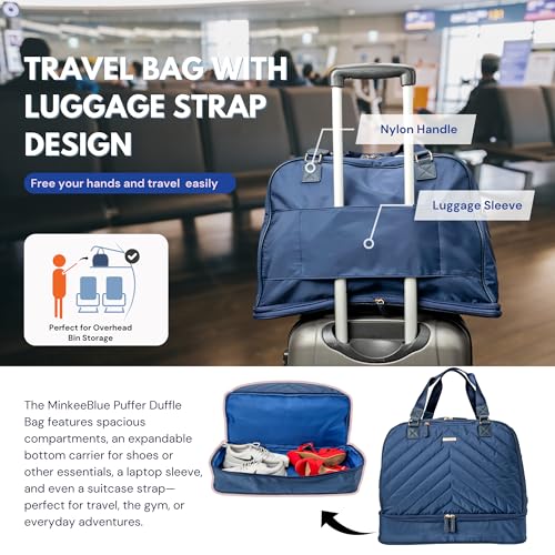 Travel Duffle Bag, Weekender Bag, Overnight Bag, Gym Bag with Expandable Bottom, Shoe Compartment, and Fits 13" Laptop (Royal Blue)4
