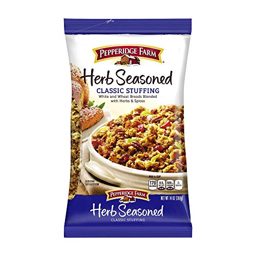 Pepperidge Farm Herb Seasoned Stuffing 12 Oz Bag | White bread Blended With Herbs & Spices | Turkey Poultry Casserole | Holiday Dinner (Classic) (2-Pack)
