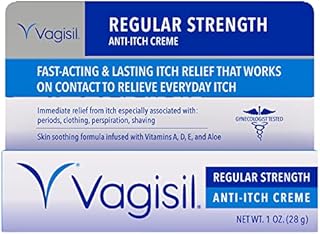 Vagisil Regular Strength Anti-Itch Moisturizing Feminine Cream for Women, Gynecologist Tested, Hypoallergenic, Fast-acting and Long-lasting Itch Relief, Vaginal Moisturizer Soothes and Cools, 1 oz
