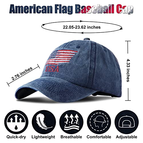 Geyoga 3 Pieces 250 Anniversary USA Hat Men Patriotic Adjustable Baseball Embroidered Hat Women American Flag Commemorative Tactical Washed - Image 2