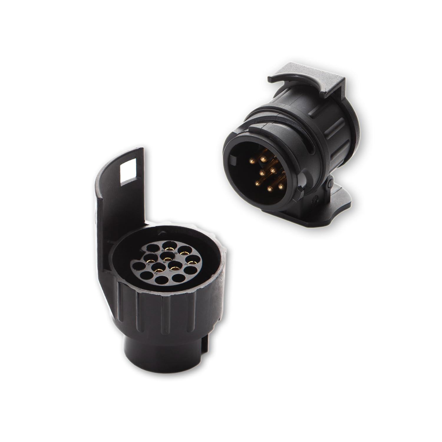 Adaptador de Remolque de 7 a 13 Pines y Adaptador de Remolque de 13 a 7 Pines - 12V - ISO 1724 e ISO 11446 - para Caravana Remolque Automóvil - Cubierta De Goma + Tapa Verde — view 11