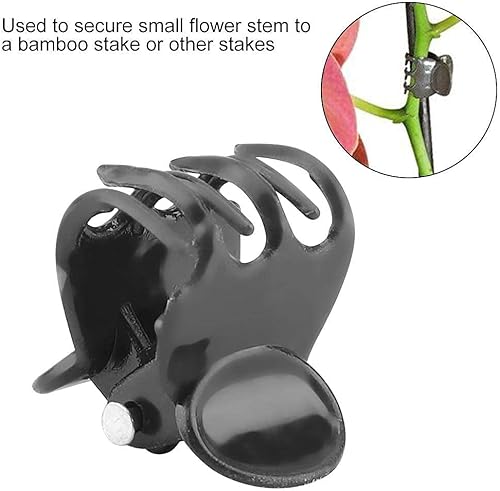 Miniatura 2 de Yosoo 100 piezas de plástico mini tallos clip de soporte, herramientas de jardín de flores, clip soporta suavemente orquídeas, fija pequeños tallos