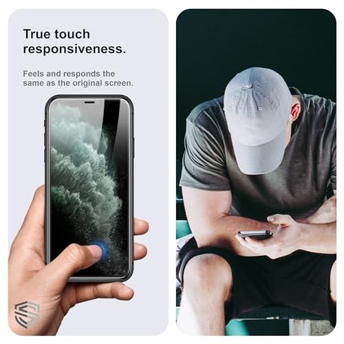 Image of Military-Grade Anti Spy Privacy Tempered Glass For iPhone 11 Pro, iPhone X and iPhone Xs (5.8 Inch) With Installation Kit | Edge to Edge Coverage | Black