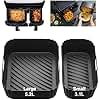 Silicone Air Fryer Liners for Tefal 8.3L,Reusable Air Fryer Accessories for Tefal 8.3L/Lakeland 8L/Tower T17099 5.2L+3.3L/Salter EK5729 5.5L+3.5L,Ninja Air Fryer Liners 5.2+3.1L a Split-Sized Pair