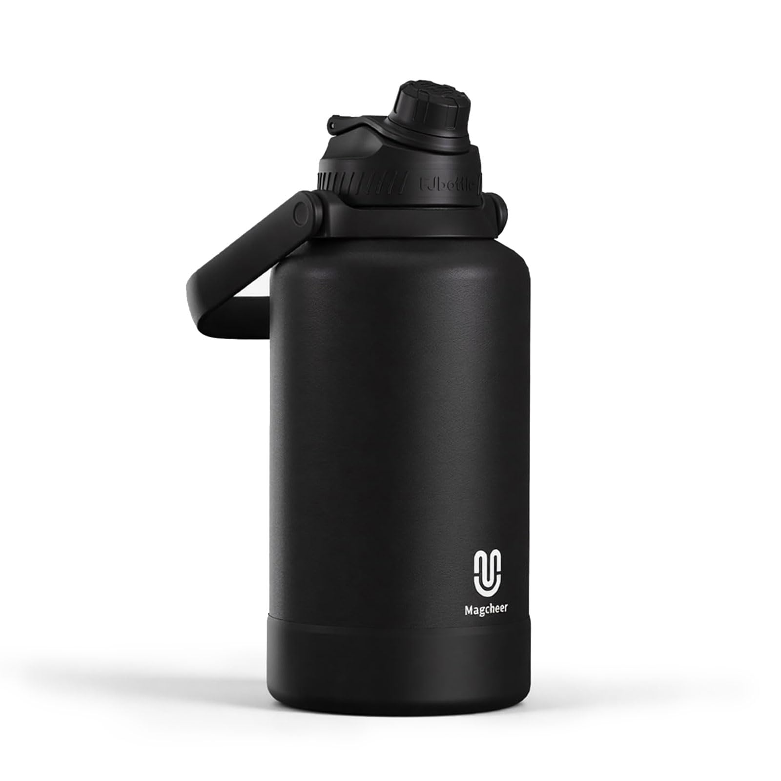 magcheer Insulated Stainless Steel Water Bottle 2L | Sport Metal Water Bottle | Keep Cold 24h & Hot 12h | BPA Free Leakproof | Wide Mouth Flask for Gym Travel and School(Black)