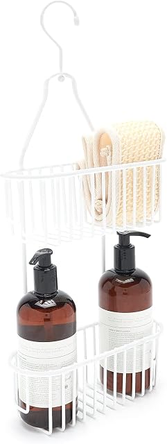 simplywire 2 Tier Hanging Shower Caddy Rust Resistant White
