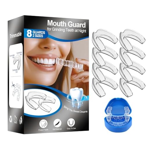 Mouth Guard for Grinding Teeth at Night,8 Packs Night Guards for Teeth Grinding, Moldable Teeth Grinding Mouth Guard for Sleep,Mouthguards for Grinding of Teeth,2 Sizes & 1 Travel Case