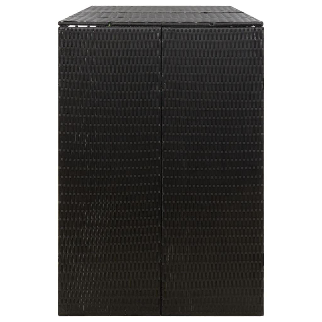 vidaXL Abri pour Poubelle Triple Noir 207x80x117 cm Résine tressée, Stockage de Poubelle à Roue Unique, Couvercle pour Poubelle, abri pour Poubelle à Roue Unique