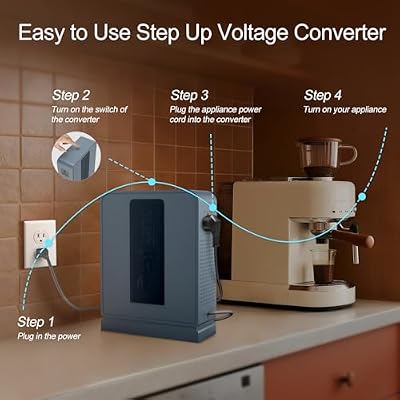 3000W Step Up Transformer 110v to 220v Converter, Heavy Duty Voltage Converter 110v-120v to 220v-240v with Dual Outlets, Overload Protection & Ultra-Quiet for Home Appliances, Grey Blue