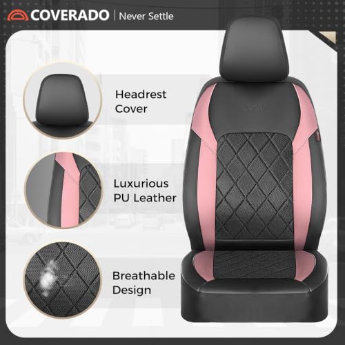 Image of Coverado Car Seat Covers, Seat Covers Full Set, 5 Seats Automotive Seat Cover, Mesh Breathable Seat Protectors, Universal Fit for Most Cars