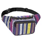 Festival Fanny Pack - Boho, Hippy, Eco, Woven, Cotton & Tribal Poly Styles (Navy Vert)