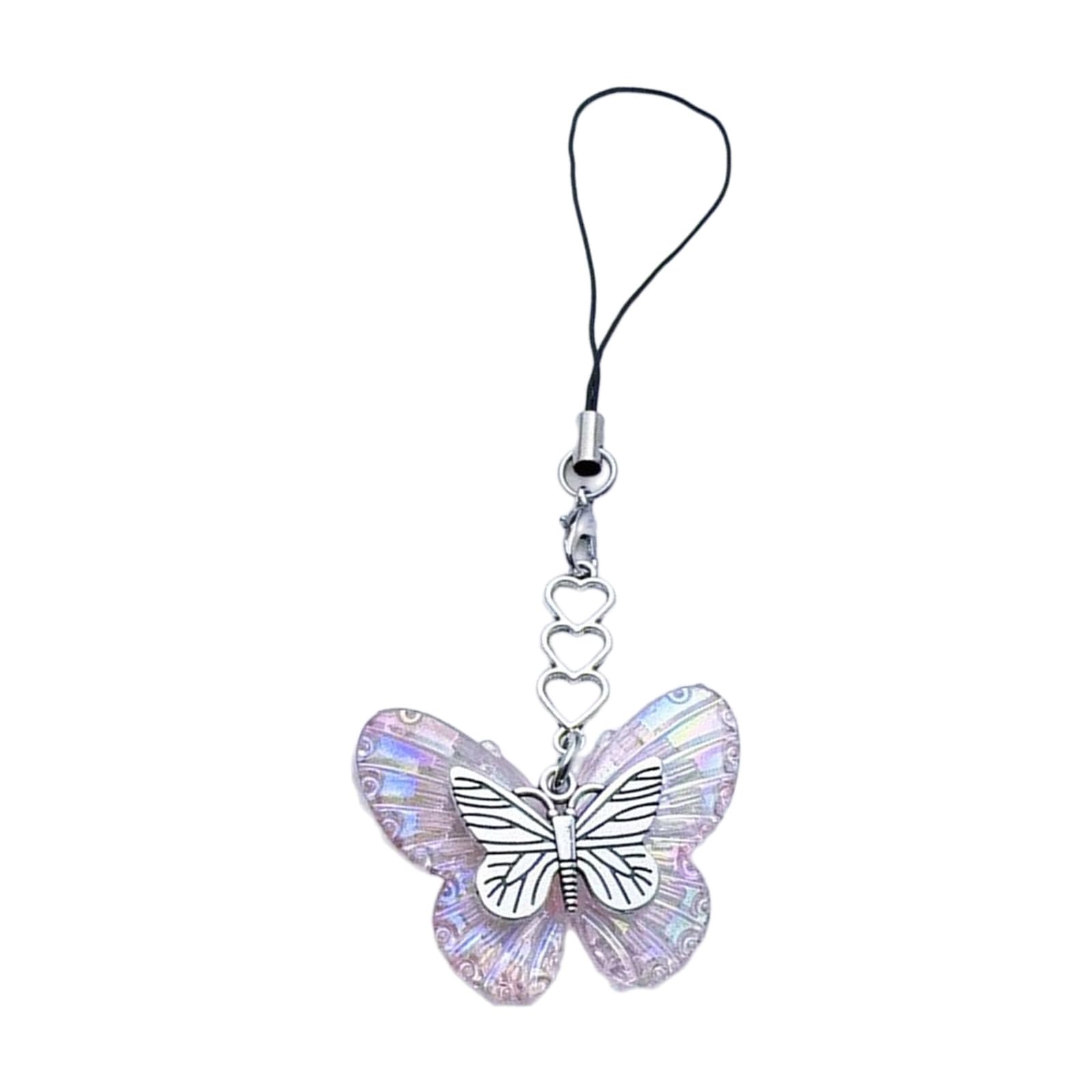 NEWFT Butterfly Pendant Phone Charm Chain Strap Bag Decoration Lanyards