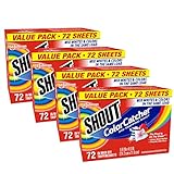 Shout Color Catcher Sheets for Laundry, Allow Mixed Washes, Prevents Color Runs and Maintains Original Clothing, 72 Count - Pack of 4 (288 Total Sheets)