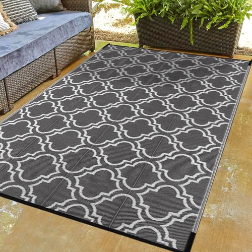 Ompaa Outdoor Plastic Straw Rug for Patio Waterproof, 5x8 Large
