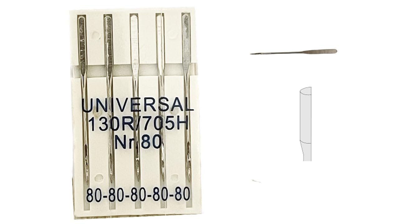 Telliswelt Nähmaschinennadeln Flachkolben 130/705 Universal – 5 Nadeln