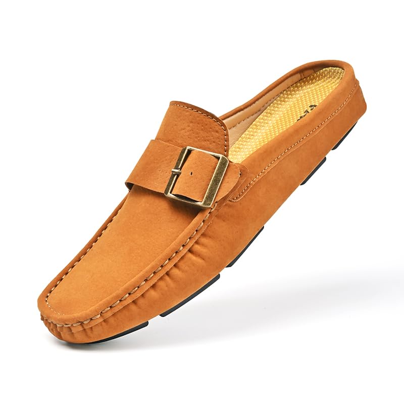 ELIOGN Męskie skórzane buty wsuwane – wygodne wsuwane buty biznesowe na co