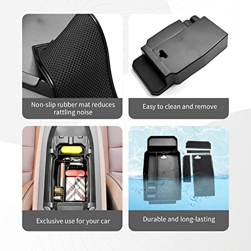 Image of CDEFG for 2023 2024 2025 2026 Mazda CX-50 Center Console Organizer Tray | for 2023 2024 2025 2026 Mazda CX-50 Middle Console Armrest Storage Box 2023-2026 CX50 Accessories (Black)