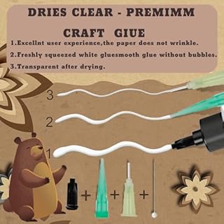OOTDART Craft Glue & Precision Tips, Craft Glue Bottles with Fine Tip, Quick Dry Clear, Strong Tacky Glues, Fabric Adhesive Permanent for Paper Crafting Scrapbooking/Etc (4.2oz)
