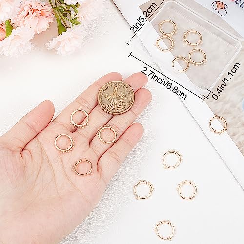 Beebeecraft 1 Box 16Pcs Chandelier Connector Charms 18K Gold Plated Round Circle Connectors Hollow Pendant Findings with 4 Loops for DIY Jewellery Gift Bracelets Necklaces Making - Image 3
