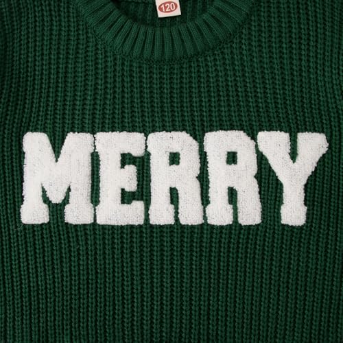 Image of CM C&M WODRO Girl's Merry Sweater Christmas Knit Crewneck Long Sleeve Pullover Cute Holiday Jumper Tops 7-11 Years