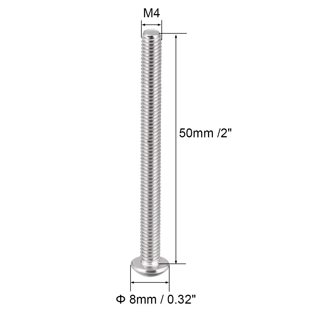 Uxcell Plastic Machine Screws, M4x20mm PP Slotted Knurled Fasteners Bolts White 100pack