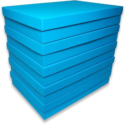 N 'icePackaging - Cajas de regalo rellenas de algodón azul glaciar claro, tamaño 7 x 5 x 1 14 pulgadas, hechas en Estados Unidos, vacaciones,