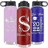 Personalized Water Bottle for Women 40oz/32oz, Customized Insulated Water Flask, Stainless Steel...