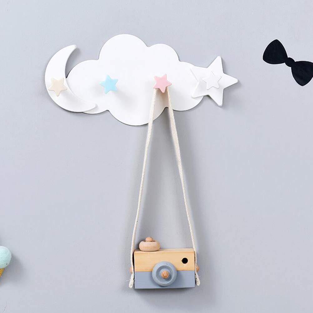 Appendiabiti Da Parete Per Bambini Julyfun - Design Nuvole, Autoadesivo, Senza Fori, Con 4 Ganci (29x14cm) - Foto 11