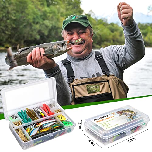 PLUSINNO Lot de 102 leurres artificiels avec stickbait, wobbler, vers, hameçons, grenouilles, clignotants et autres… - Image 8
