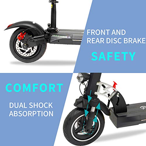 EverCross Electric Scooter, Electric Scooter for Adults with 800W Motor, Up to 28MPH & 25 Miles, Scooter for Adults with Dual Braking System, Folding Electric Scooter Offroad with 10\'\' Pneumatic Tires