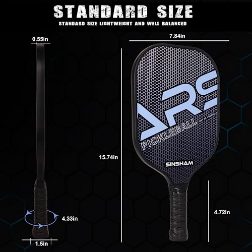 SINSHAM - Set di 4 paddle in grafite con 6 palline...