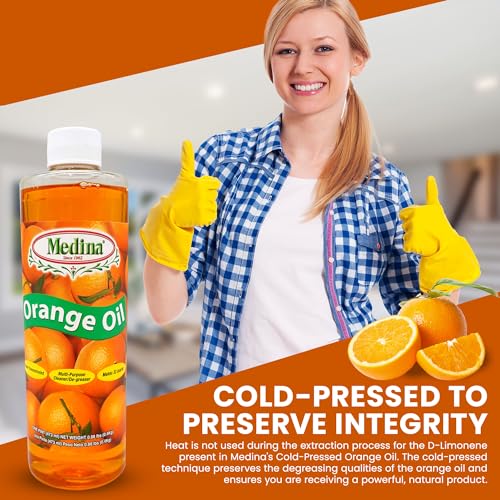 Medina Orange Oil Cleaner & Degreaser Concentrate - All Purpose Orange Oil Cleaner, Cabinet Cleaner Degreaser, Wood Degreaser for Kitchen Cabinets, Ideal for Mopping Floors & Automotive - 32oz