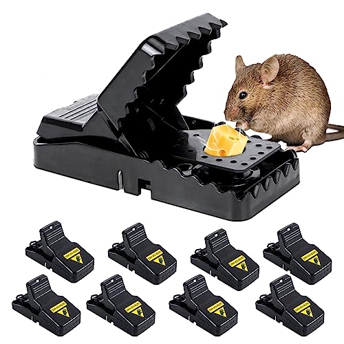 Trampas para Ratones - Pack 8 Unidades - HOMESTONE - Fabricadas en ABS Instrucciones en Español - Reutilizables - Alta sensibilidad - Trampa Ratones.