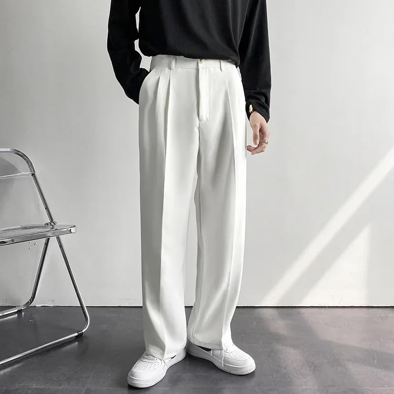 Men Straight Pants Korean Loose Suit Trousers Casual Baggy Wide Pant Male Streetwear3