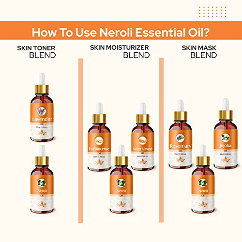 Image of Crysalis Neroli (Citrus Aurantium Var. Amara) Oil |100% Pure & Natural Undiluted Essential Oil Organic Standard| For Clear Face, Glowing Skin & Diffusers, |Aromatherapy Oil| 100ml