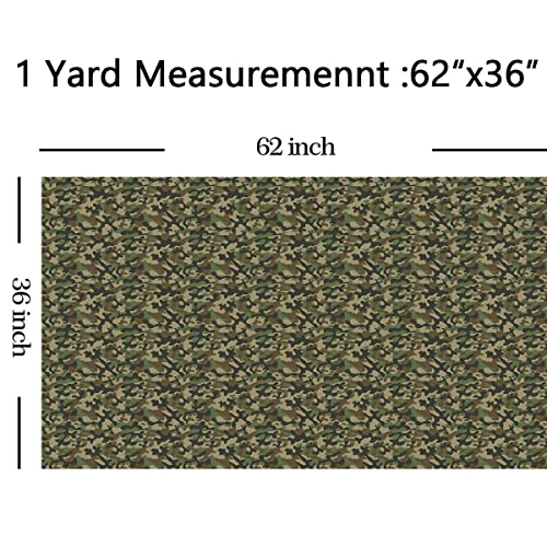 Camo Upholstery Fabric for Chairs Sofa Couch,Wild Camouflage Outdoor Fabric by The Yard,Nature Farmhouse Decor Fabric for Upholstery and Home DIY Projects,2 Yards,(L184*W150cm) Green Brown - Image 2
